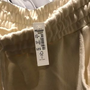 Madewell cotton hemp pull on sweat shorts, antique cream